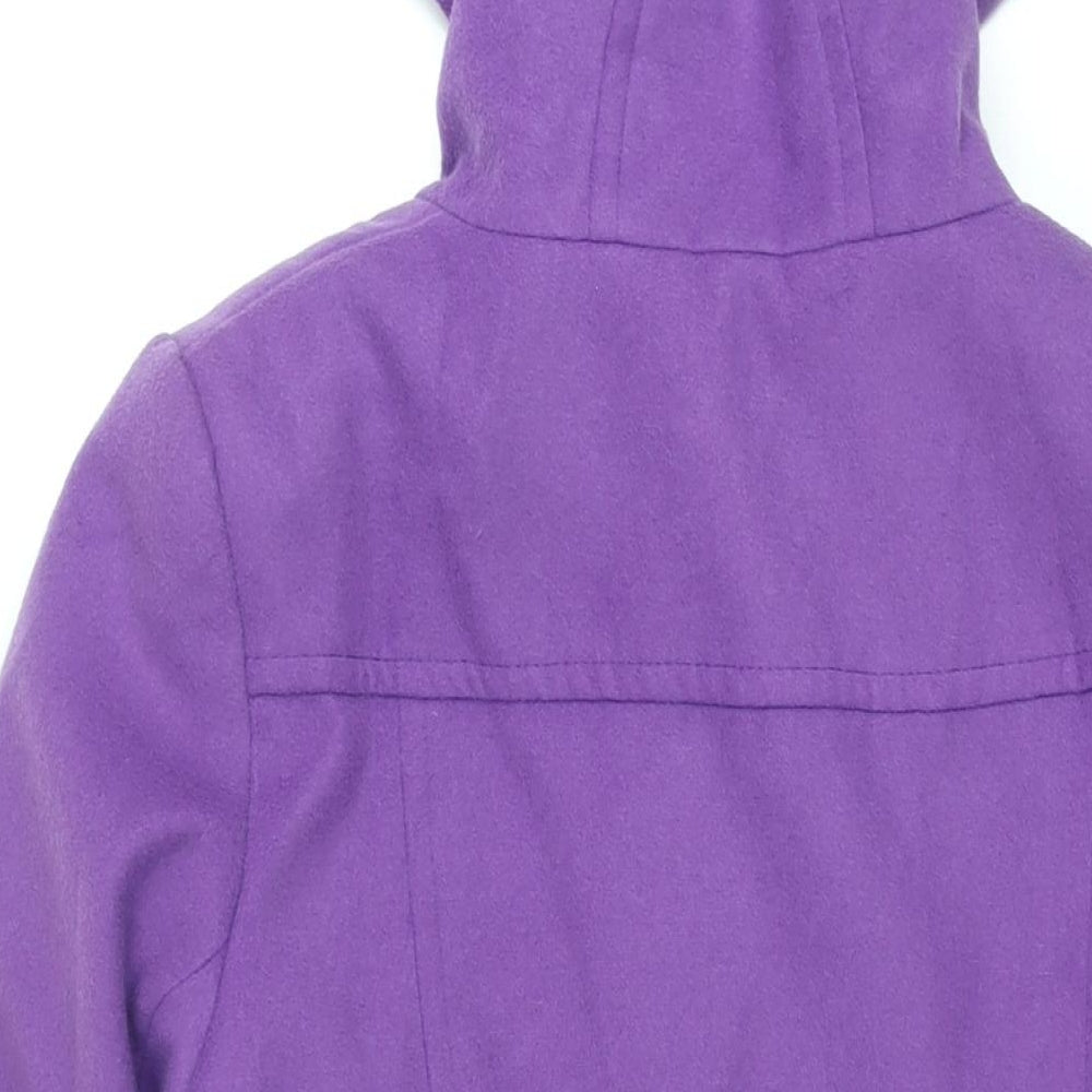 Select Womens Purple Pea Coat Coat Size 12 Toggle - Pleated