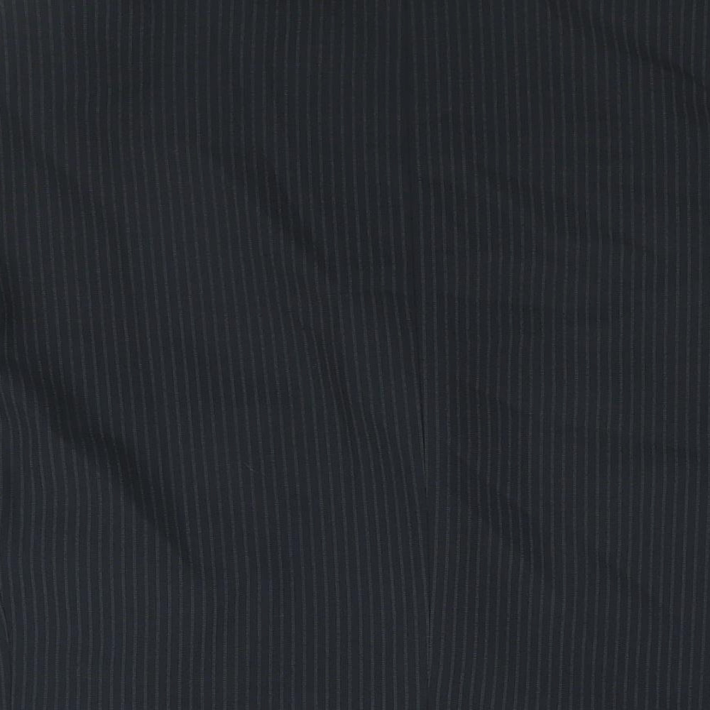 Marks & Spencer Mens Black Striped Polyester Jacket Suit Jacket Size 44 Regular