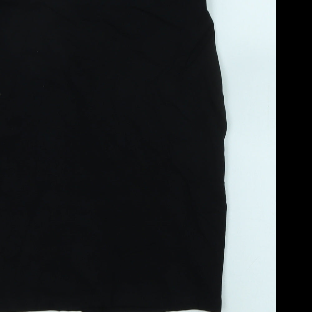 Marks & Spencer Girls Black Polyester Bandage Skirt Size 11-12 Years Regular - waist 25In