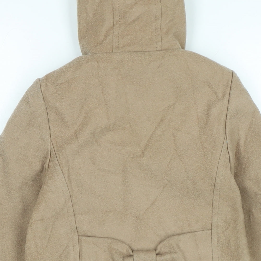 Marks & Spencer Girls Beige Basic Coat Coat Size 6-7 Years Button
