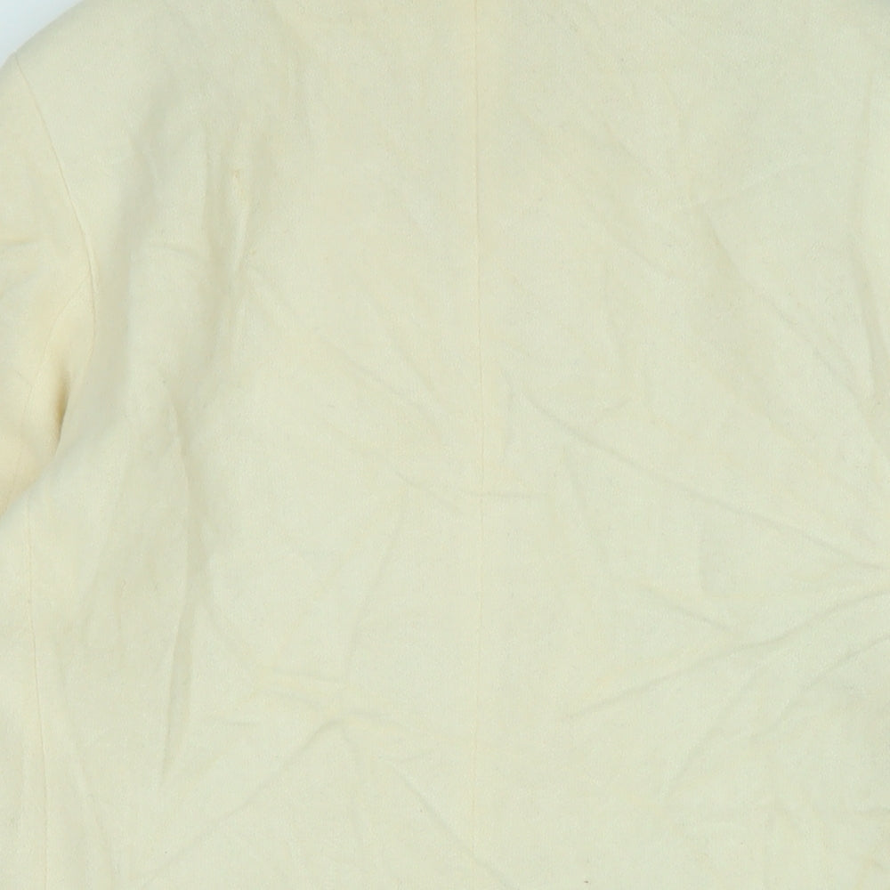Marks & Spencer Womens Ivory Overcoat Coat Size L Button