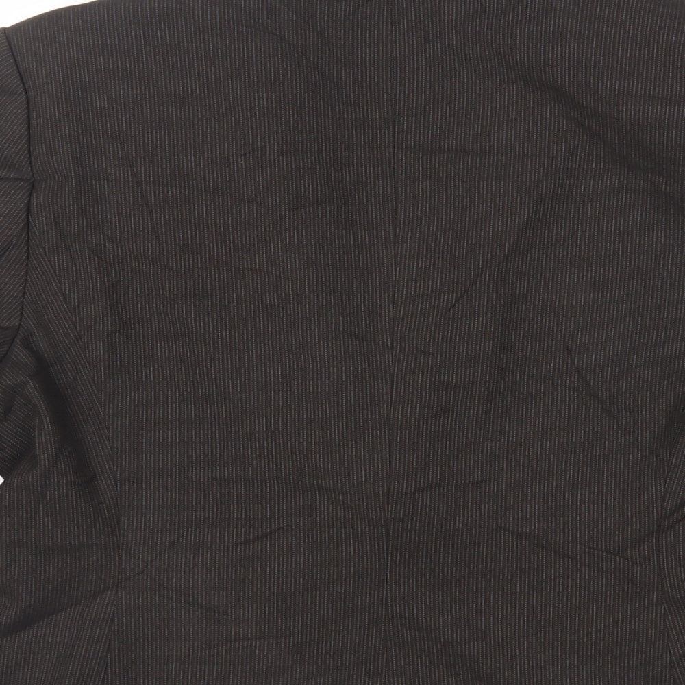 Debenhams Womens Brown Striped Jacket Blazer Size 10 Button