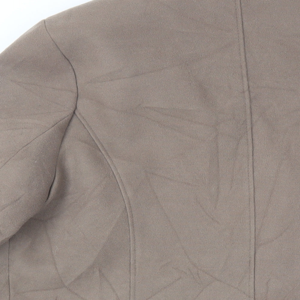 Marks & Spencer Womens Brown Overcoat Coat Size 14 Button