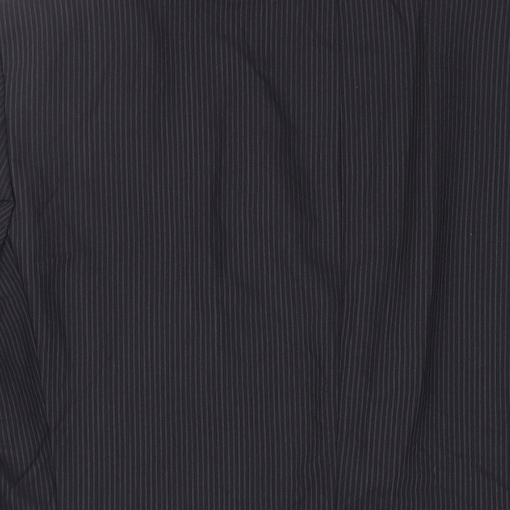 Marks & Spencer Mens Black Striped Wool Jacket Suit Jacket Size 42 Regular