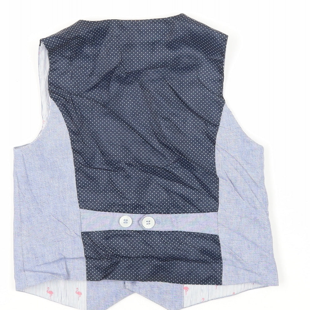 Next Boys Blue Jacket Waistcoat Size 5 Years Button
