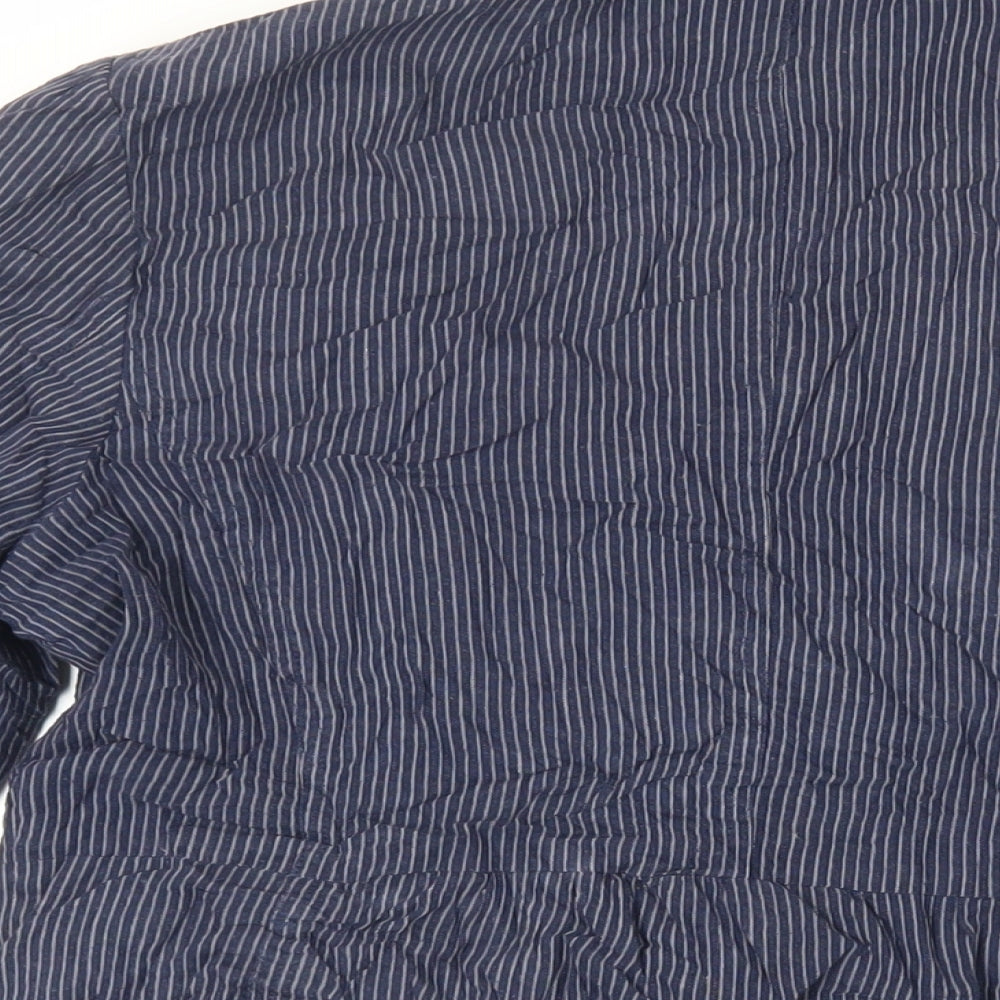 NEXT Womens Blue Striped Jacket Blazer Size 16 Button