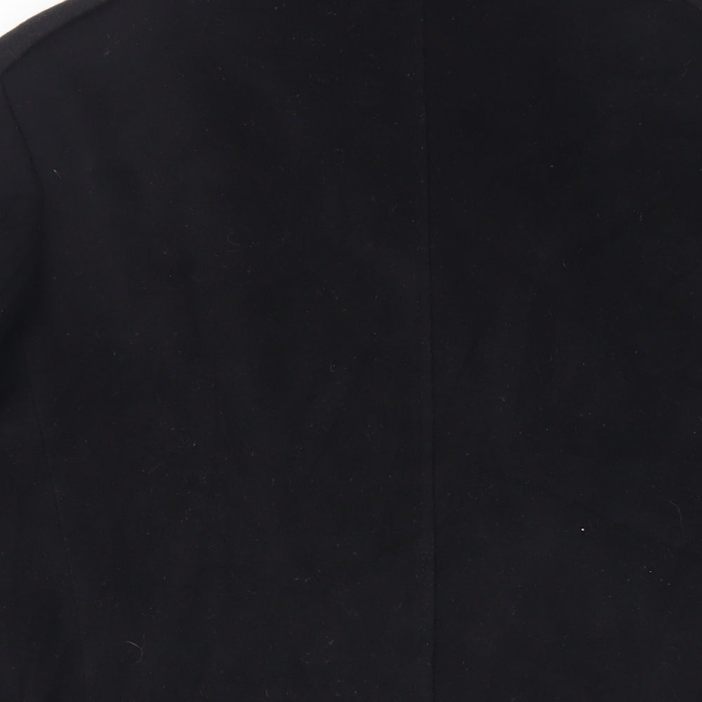 Remus Uomo Mens Black Pea Coat Coat Size M Button