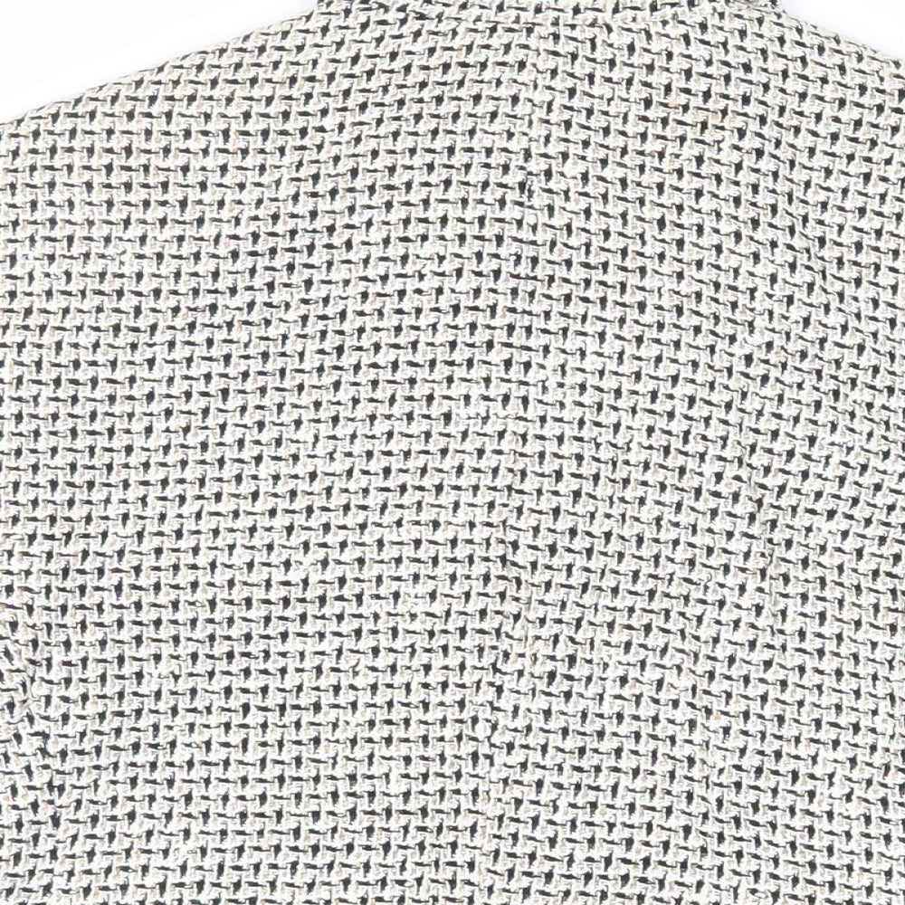 Marks & Spencer Womens Ivory Geometric Jacket Size 12 Zip