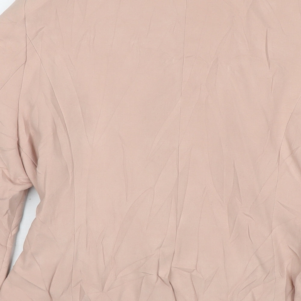 New Look Womens Pink Jacket Blazer Size 12 Hook & Eye