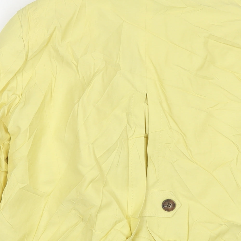 Debenhams Womens Yellow Trench Coat Coat Size 12 Button