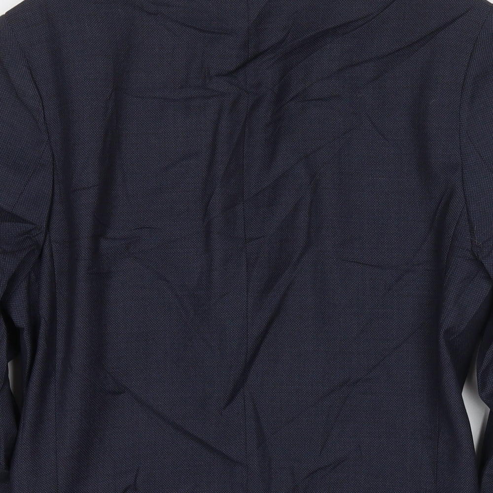 Topman Mens Blue Polyester Jacket Suit Jacket Size 34 Regular