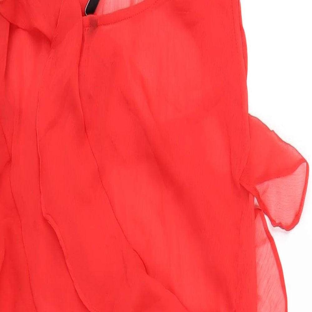 As You Womens Red Polyester A-Line Size 8 Halter Tie