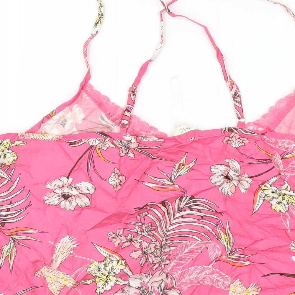 Marks & Spencer Womens Pink Floral Viscose Cami Pyjama Top Size 20