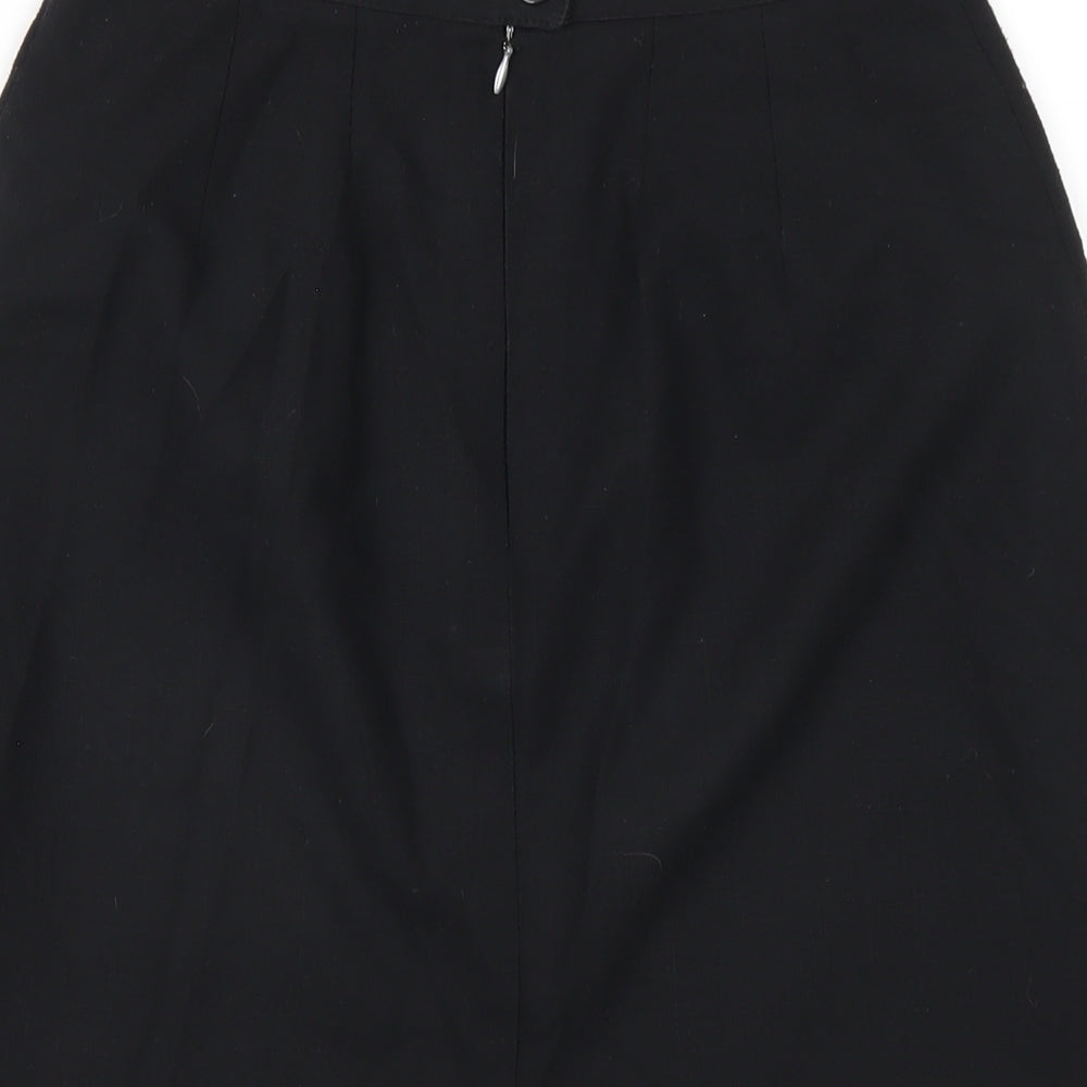 Marks & Spencer Womens Black Polyester Straight & Pencil Skirt Size 10 Zip