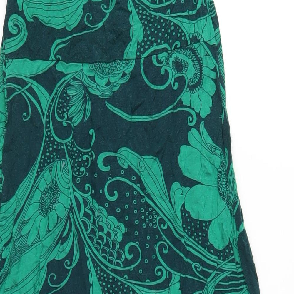 Red Herring Womens Green Geometric Viscose A-Line Size 8 Halter Pullover