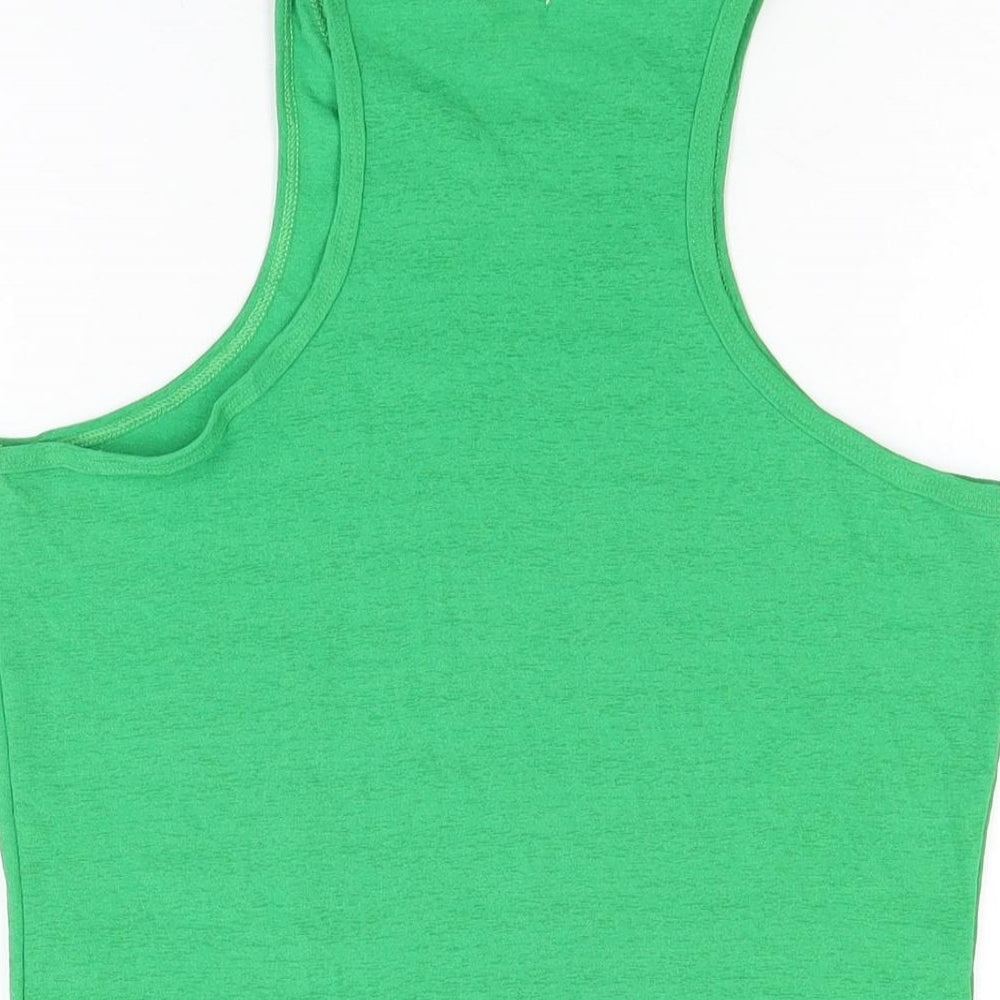 River Island Womens Green Polyester Basic Tank Size 16 Round Neck