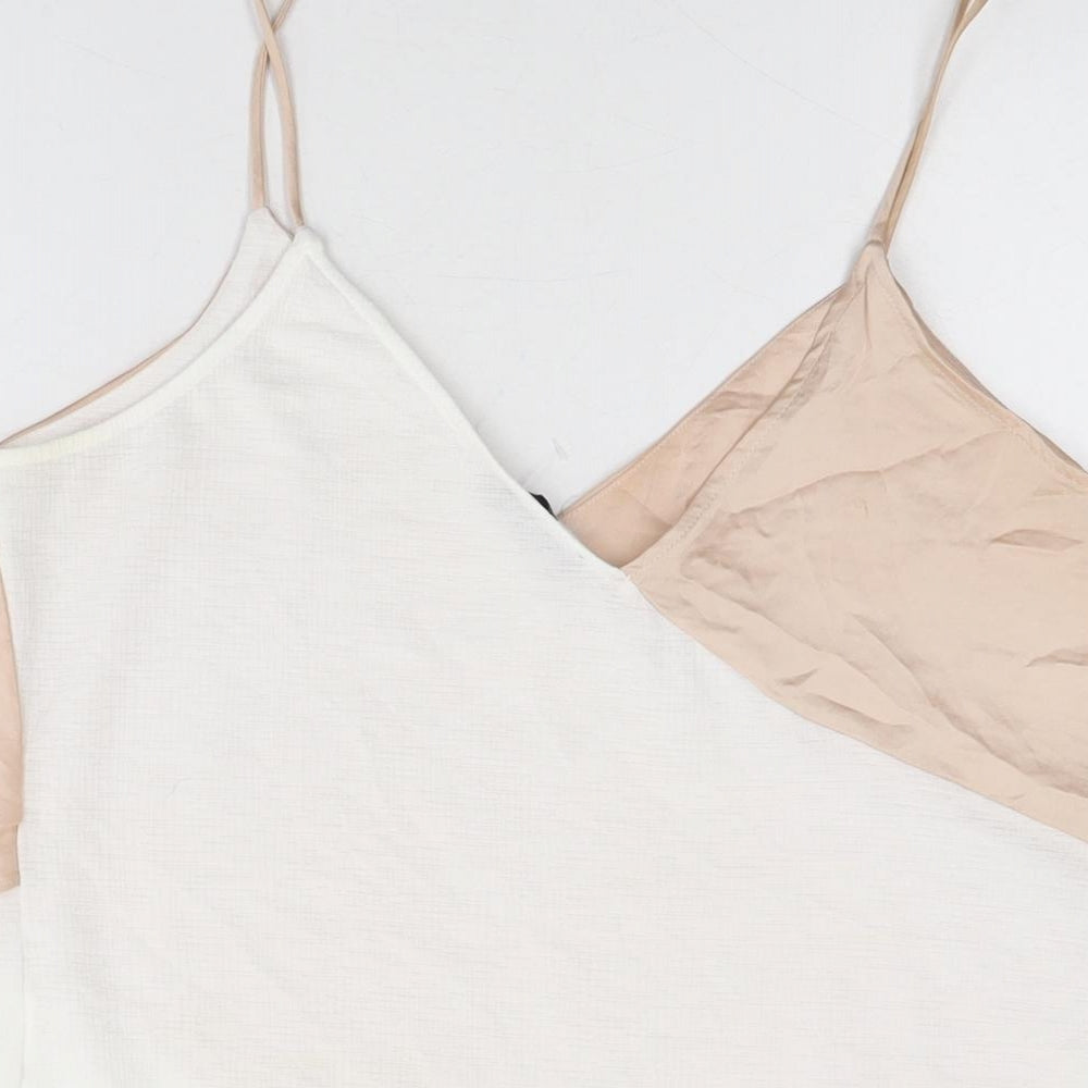 Zara Womens Pink Polyester Camisole T-Shirt Size M V-Neck