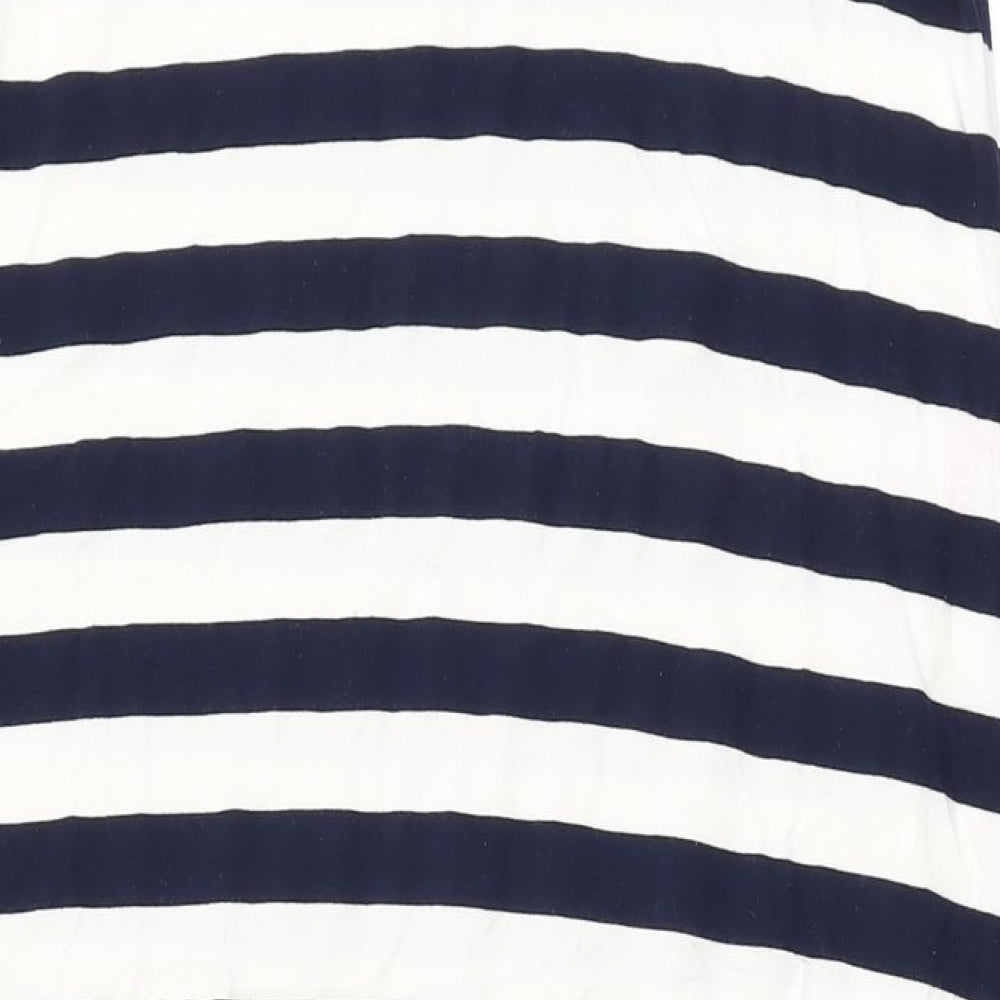 ASOS Womens White Striped Polyester Shift Size 10 Round Neck Pullover