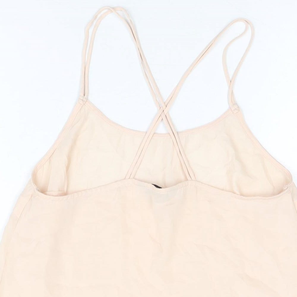Marks & Spencer Womens Pink Polyester Camisole T-Shirt Size 10 Round Neck