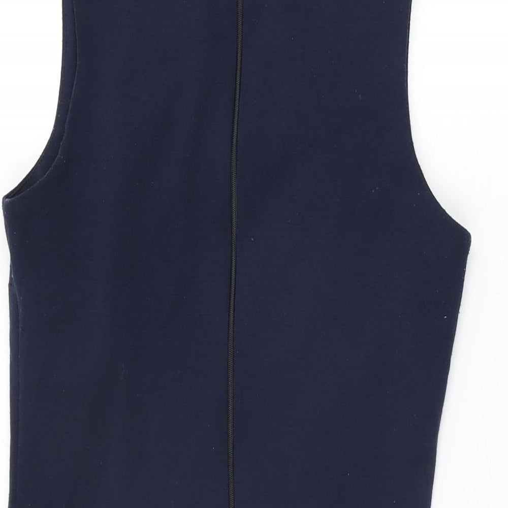 ASOS Womens Blue Viscose Mini Size 6 Round Neck Zip