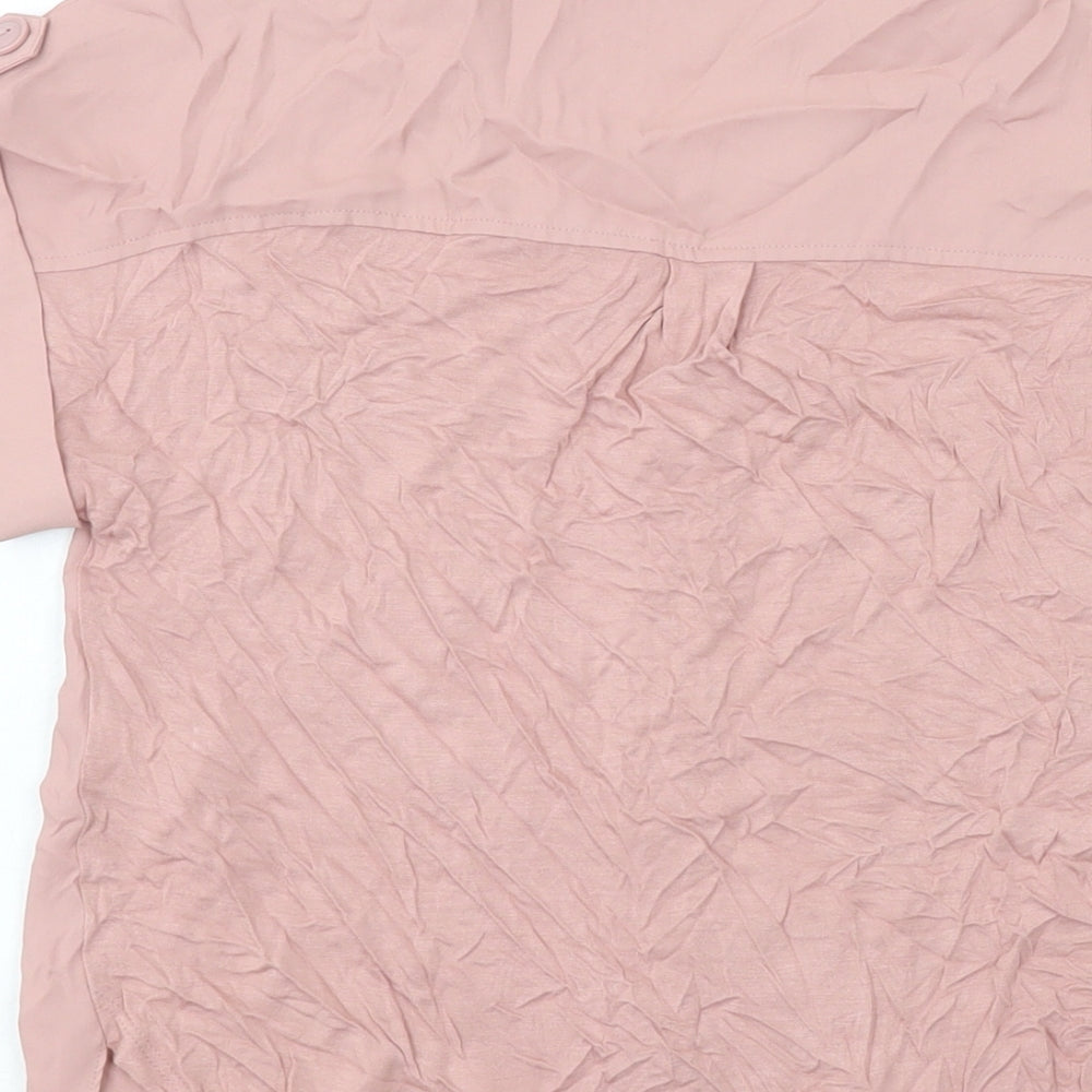 Forever New Womens Pink Polyester Basic Blouse Size XS V-Neck