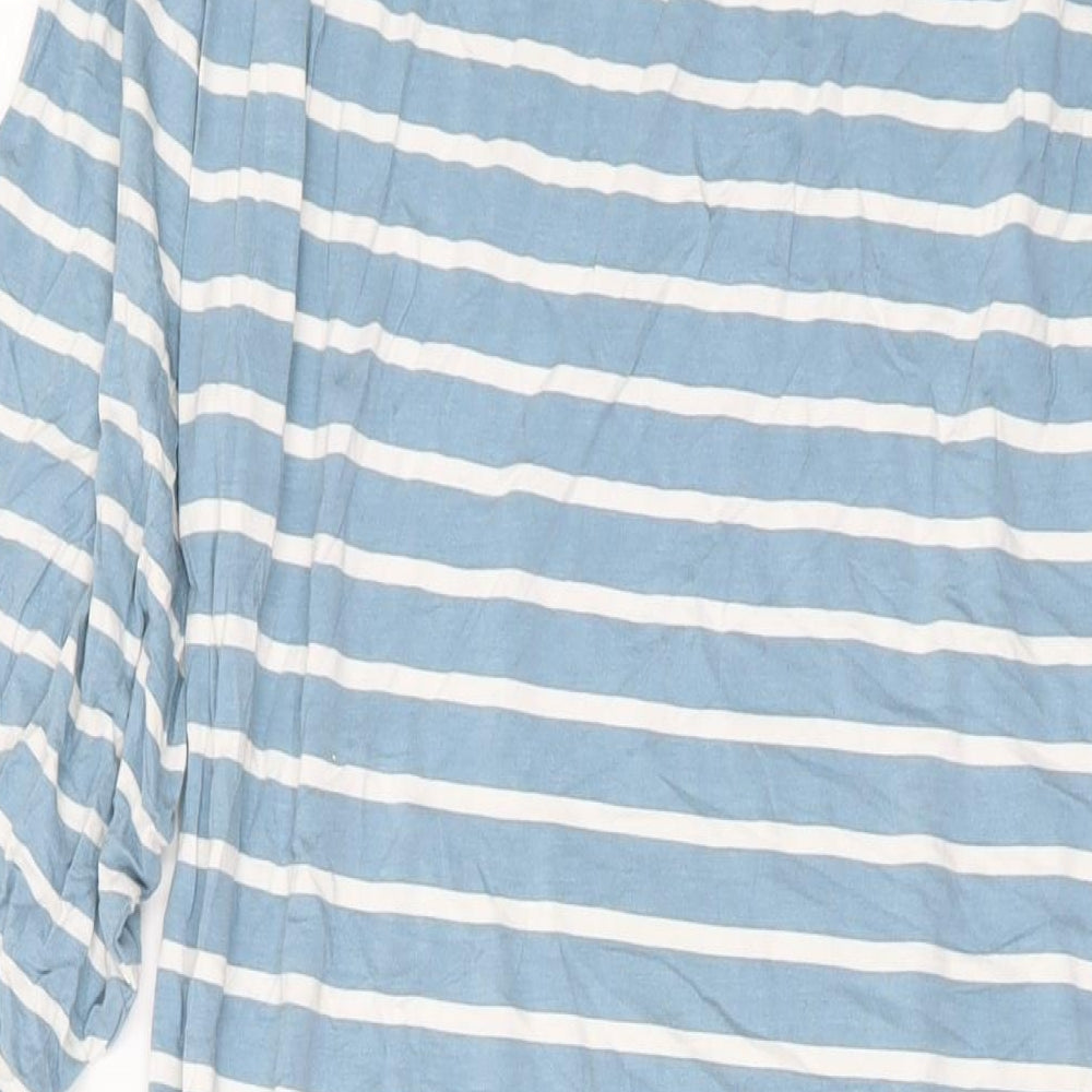 ASOS Womens Blue Striped Viscose Maxi Size 12 Round Neck Pullover