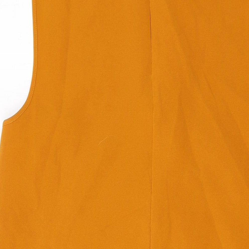 New Look Womens Yellow Polyester Tank Dress Size 16 Collared Zip