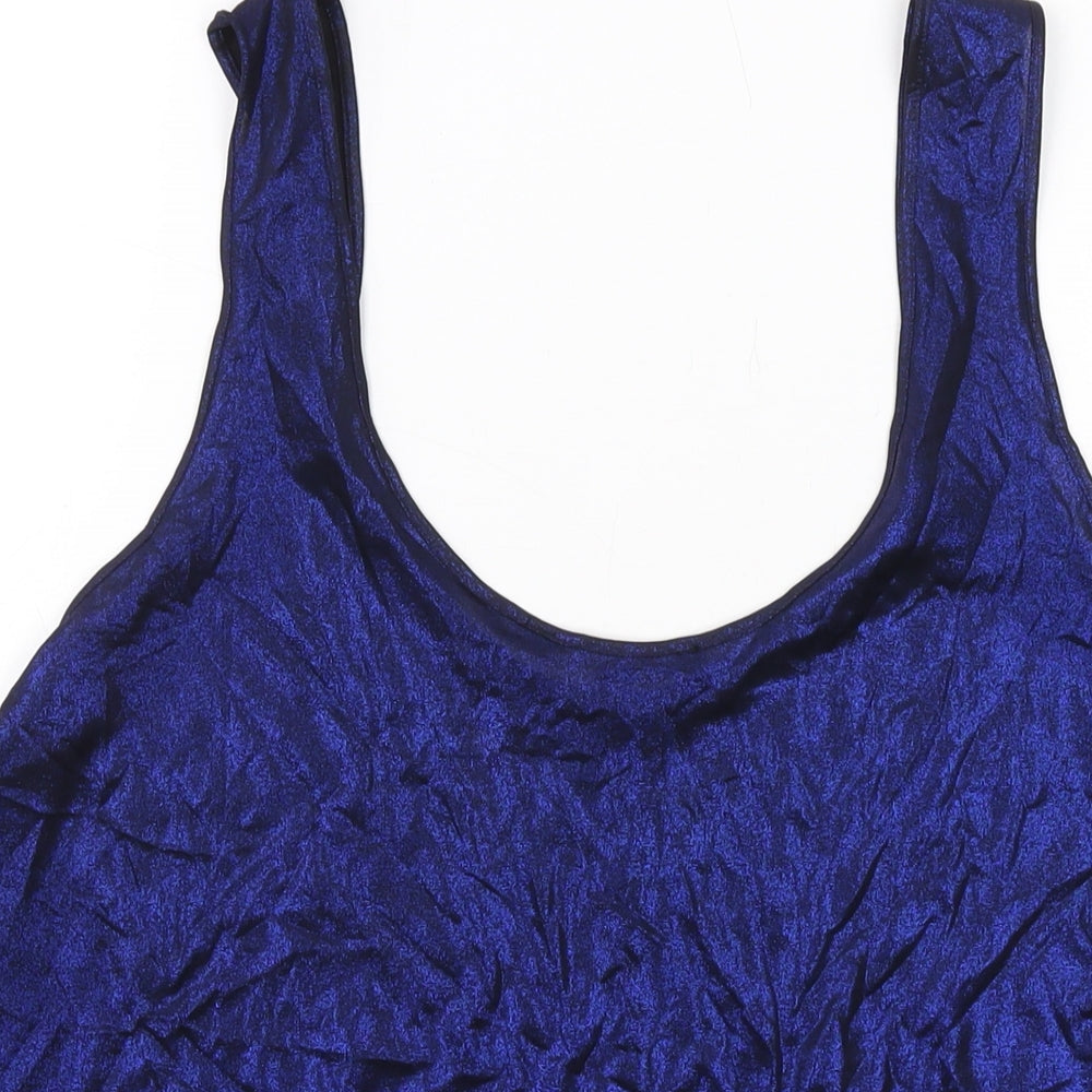 OWN Womens Black Polyester Basic Tank Size M Round Neck
