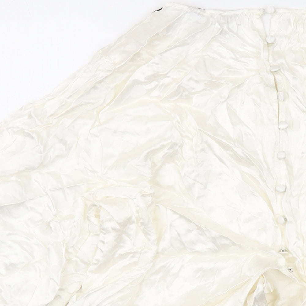 Marks & Spencer Womens Ivory Viscose Basic Blouse Size 22 Round Neck