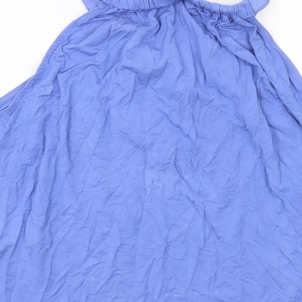 Marks & Spencer Womens Blue Viscose Basic Tank Size 18 Round Neck