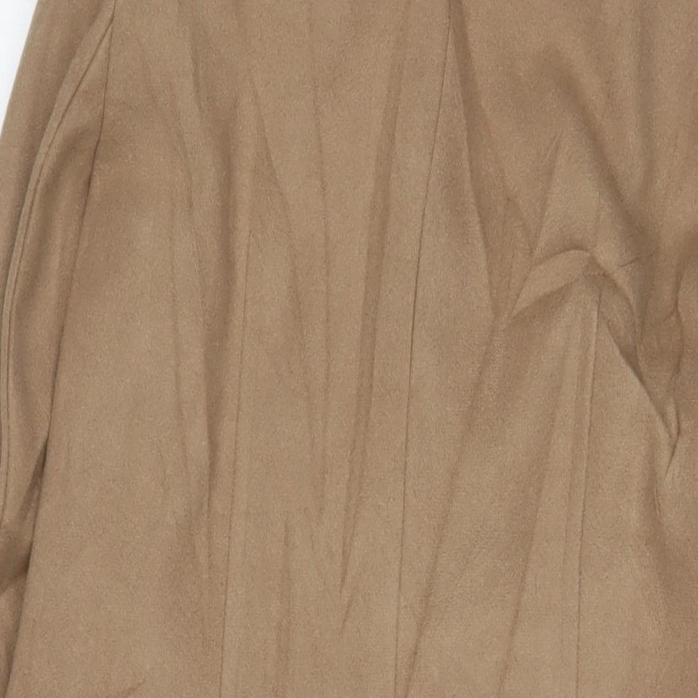 Marks & Spencer Womens Beige Overcoat Coat Size 8 Snap