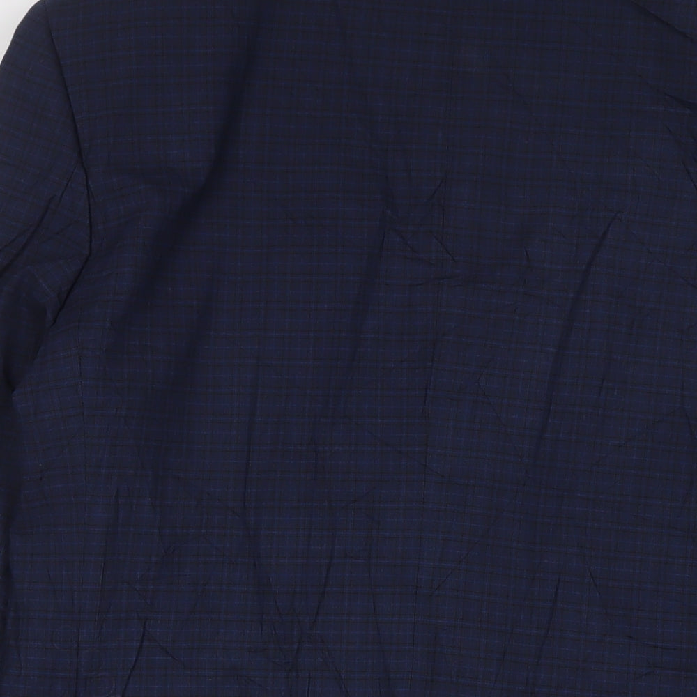 Marks & Spencer Mens Blue Plaid Polyester Jacket Suit Jacket Size 42 Regular