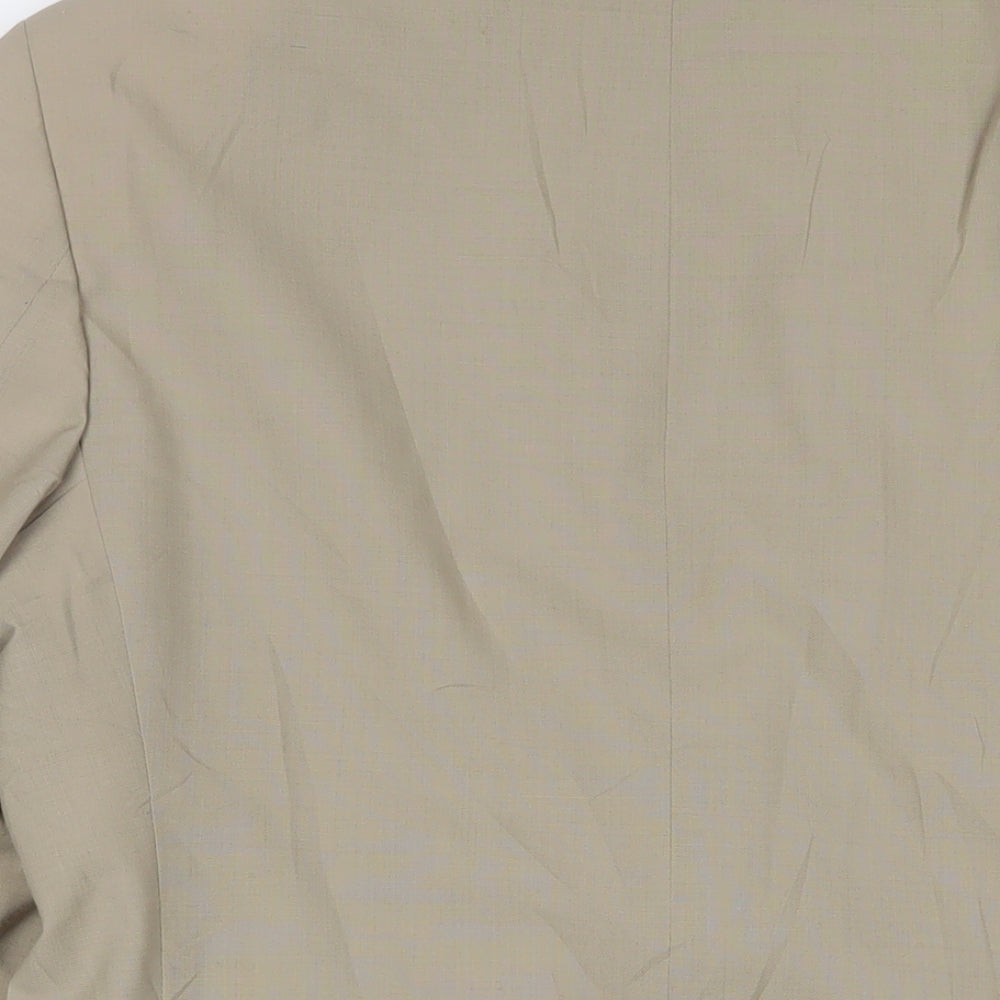 WHITE LOCKS Mens Beige Polyester Jacket Suit Jacket Size 40 Regular