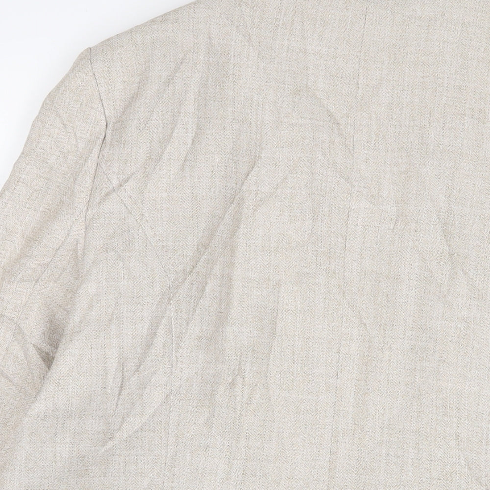EWM Womens Beige Jacket Blazer Size 16 Button
