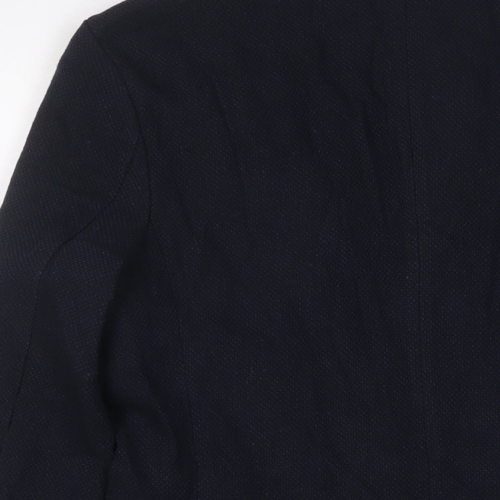 Zara Mens Blue Polyester Jacket Suit Jacket Size 36 Regular