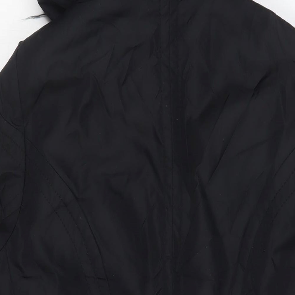 Greenstone Womens Black Jacket Coat Size 8 Zip - Belted