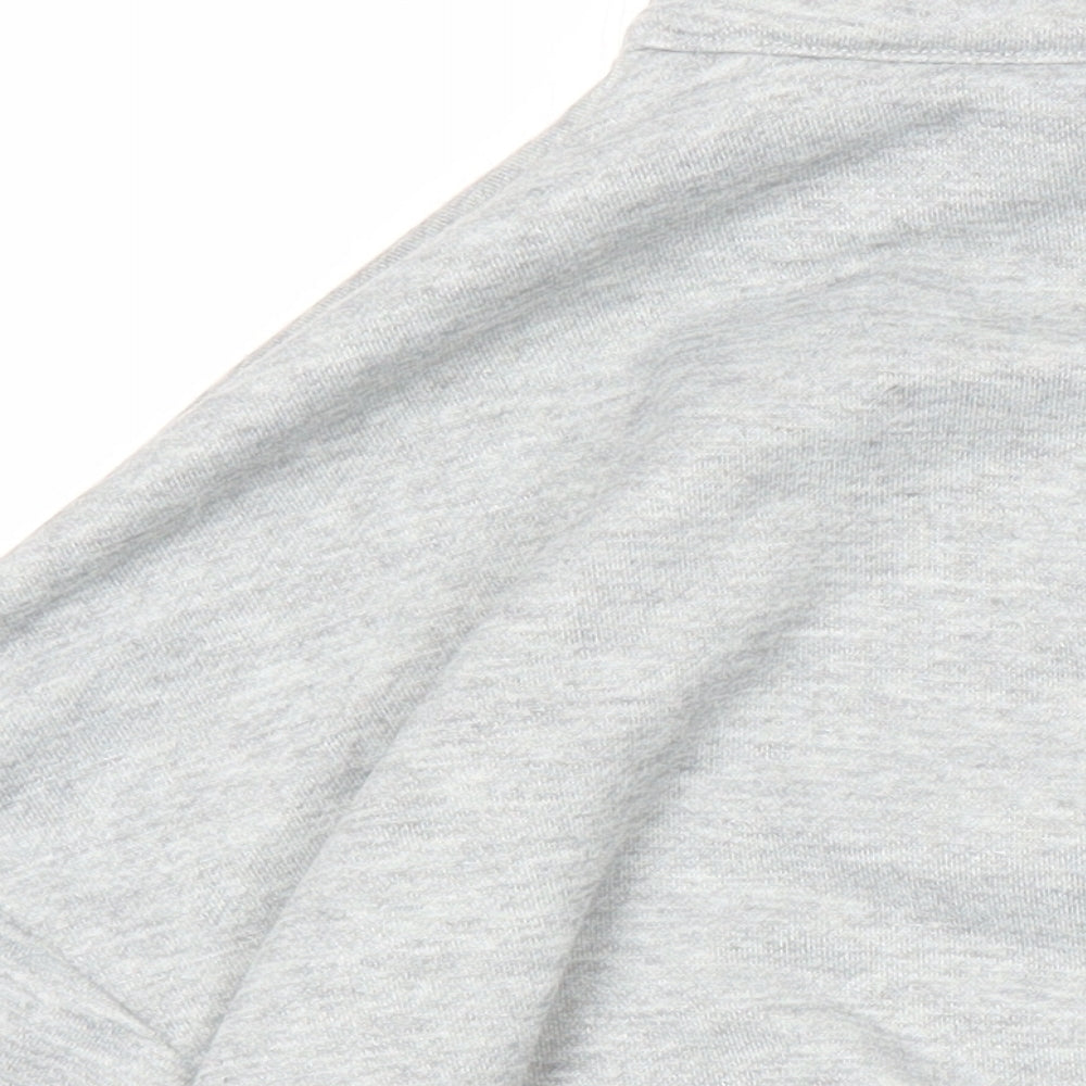 Zaful Womens Grey Cotton Pullover Sweatshirt Size 10 - Elasticated waist, Cropped