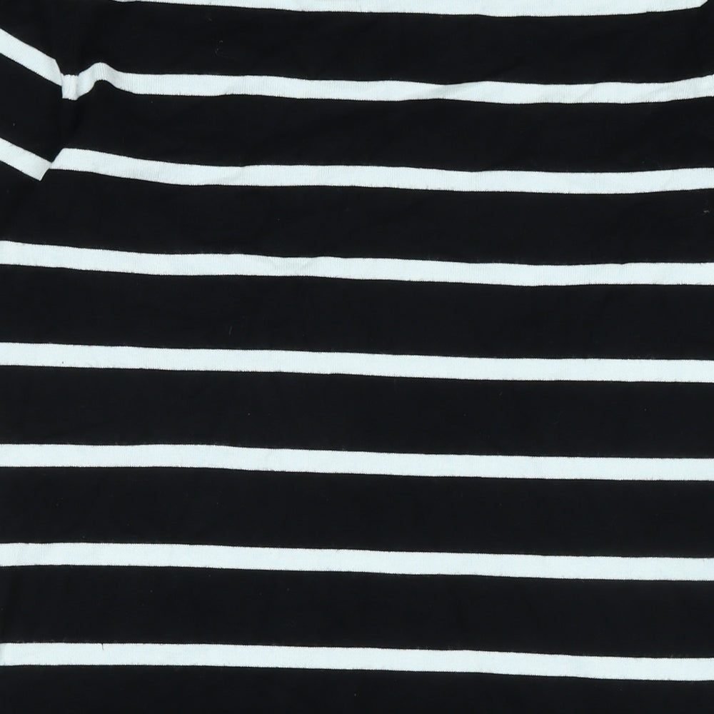 M&Co Womens Black Boat Neck Nylon Pullover Jumper Size 14