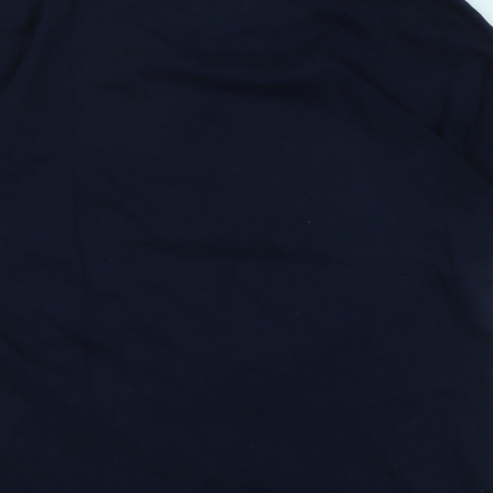 Marks & Spencer Womens Blue Cotton Basic T-Shirt Size 12 Crew Neck