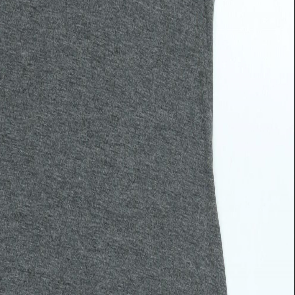Boohoo Womens Grey Cotton Bodycon Size 10 Mock Neck