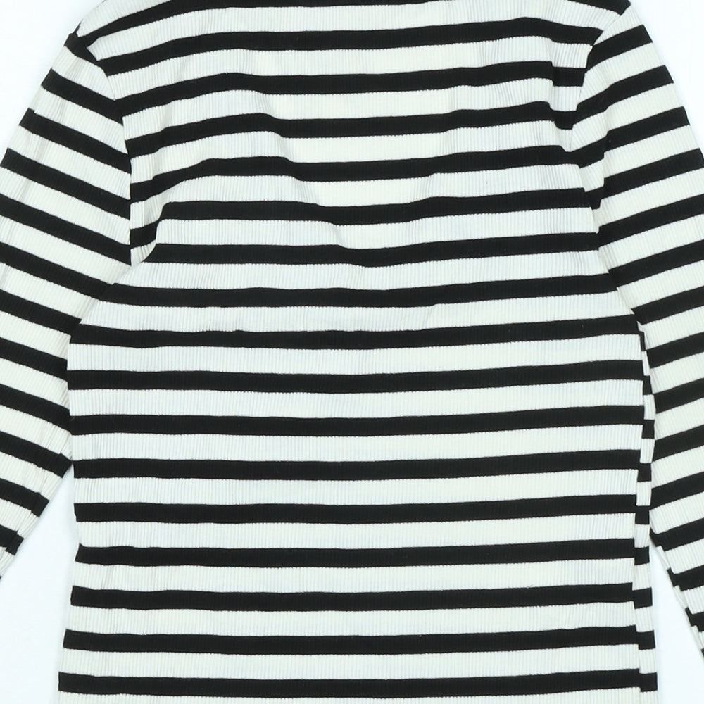 Mango Womens Ivory Cotton Jersey T-Shirt Size XS V-Neck