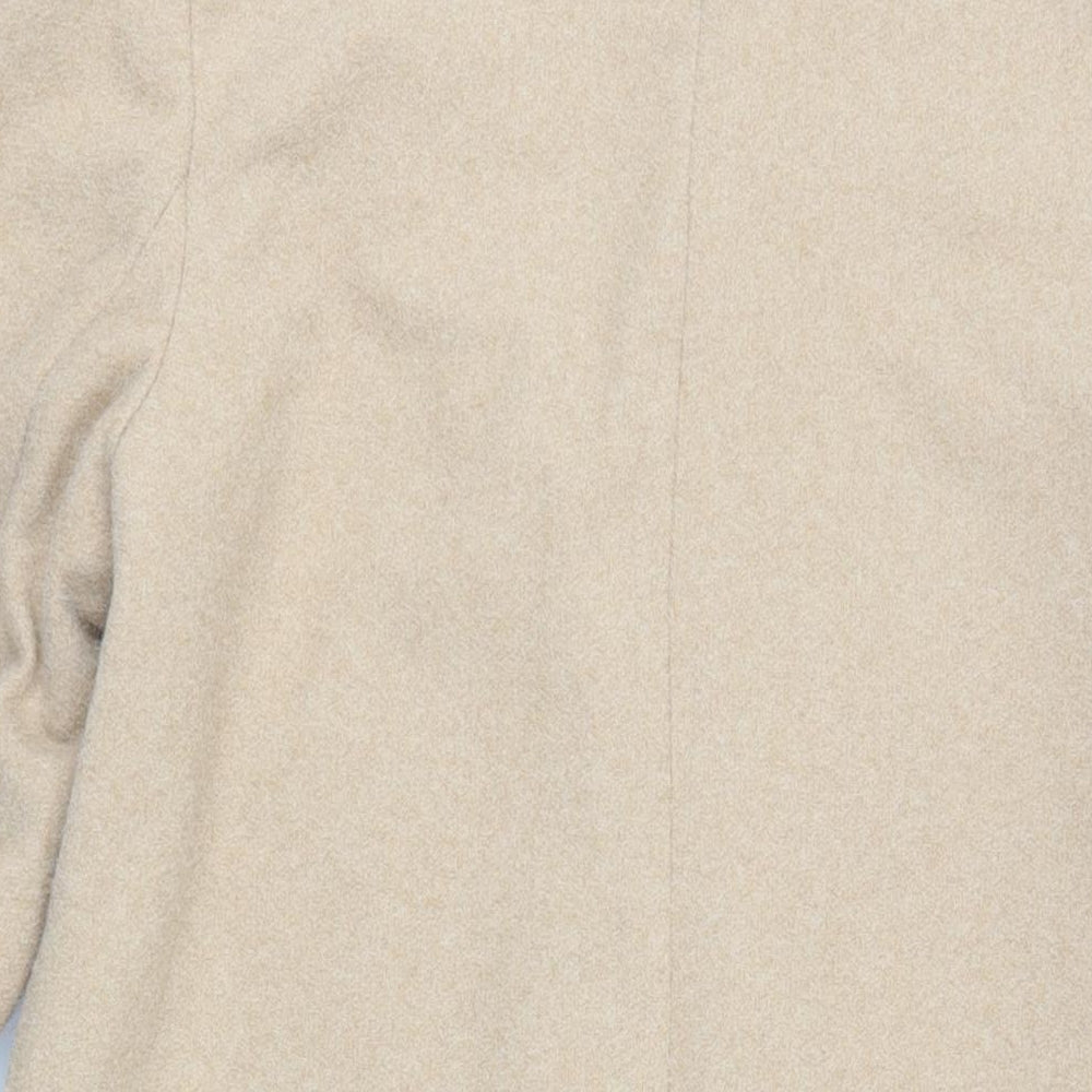New Look Womens Beige Overcoat Coat Size 12 Button