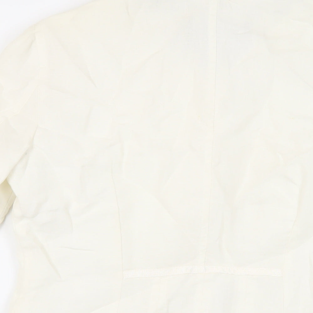 Per Una Womens Ivory Jacket Blazer Size 10 Button