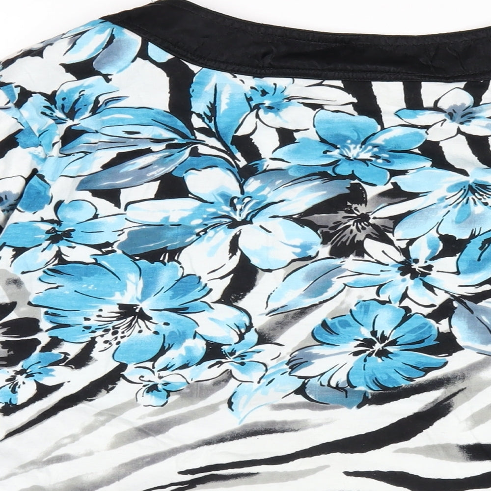 Artscapes Womens Multicoloured Geometric Cotton Basic T-Shirt Size XL Scoop Neck