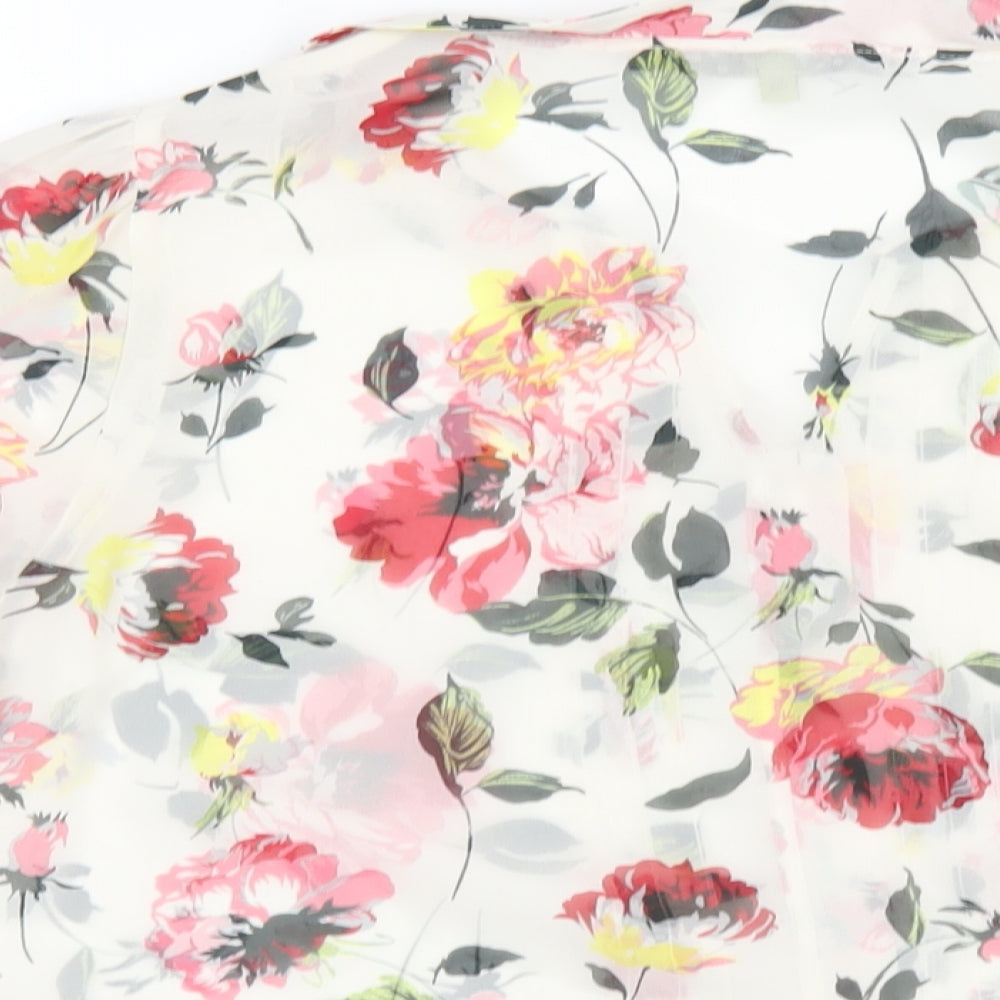 NEXT Womens Multicoloured Floral Polyester Basic Blouse Size 10 V-Neck