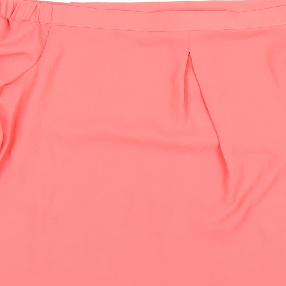 Dorothy Perkins Womens Pink Polyester Basic T-Shirt Size 8 Off the Shoulder