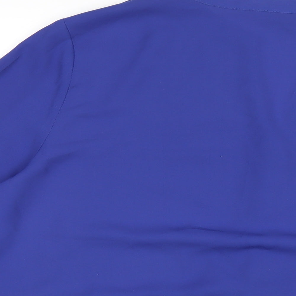 Wallis Womens Blue Polyester Basic T-Shirt Size L V-Neck