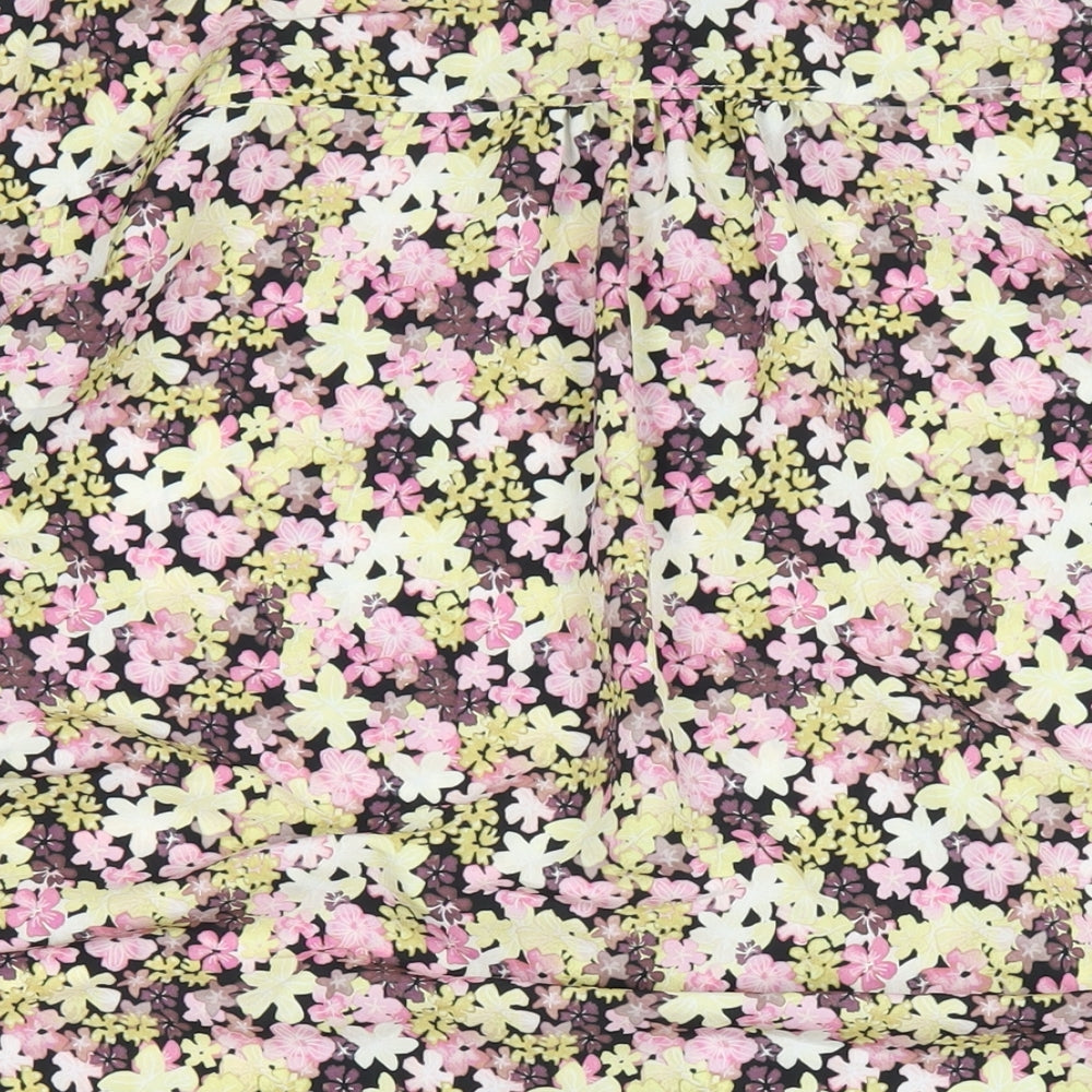 Selected Femme Womens Multicoloured Floral Polyester A-Line Size 8 Round Neck Button