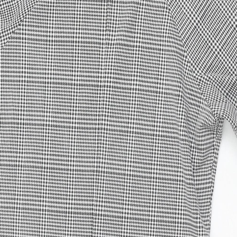 New Look Womens Grey Houndstooth Polyester Shift Size 12 Round Neck Pullover