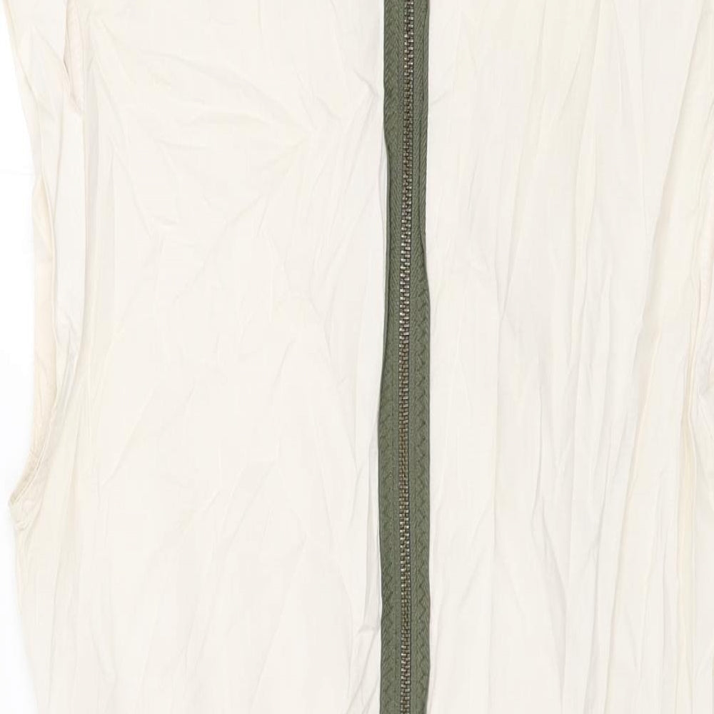 Mango Womens Grey Viscose Shift Size L V-Neck Zip